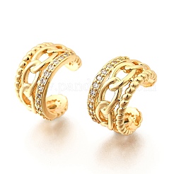 Латунные серьги-манжеты из прозрачного кубического циркония&nbsp;EJEW-F370-17G