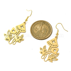 Полые серьги-подвески из нержавеющей стали 201 в форме гриба EJEW-TA00389-01