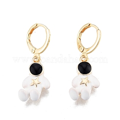 Эмалированные серьги-космонавты с защелкой EJEW-N012-100