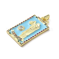 Подвески из латуни микропаве с фианитами и эмалью KK-H458-03G-11