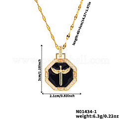 Модные латунные эмалевые шестигранники с подвесками в виде крыльев меча WA4173