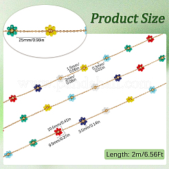 2м цепочка из стеклянных бусин в виде цветка CHS-SP0001-02A