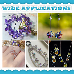 210шт 14 цвета гальванические прозрачные стеклянные бусины EGLA-PH0001-50