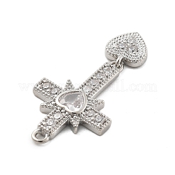 Латунные микропаве прозрачные подвески с фианитом&nbsp;KK-L228-35P