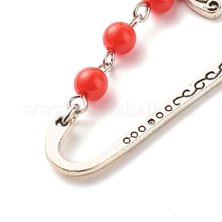 Закладка из сплава с волшебным шармом и бусинами для книголюба AJEW-JK00175