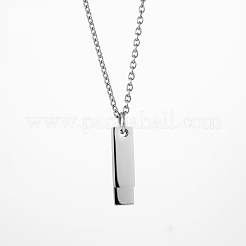 Ожерелья из нержавеющей стали 304 с двойным прямоугольным кулоном и цепочкой&nbsp;FS-WG7A741-02
