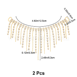 2 шт. цепочка для украшения обуви из сплава и стеклянных стразов с кисточками FIND-GF0005-26
