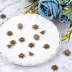 Латунь цветок шарик крышки KK-PH0004-24AB