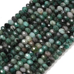 Натуральные изумрудные бисерные пряди&nbsp;G-B175-A23-4x6mm