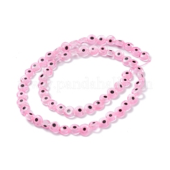 Ручной сглаза Lampwork плоские круглые пряди шарик X-LAMP-L058-6mm-15