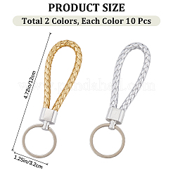 20шт 2-х цветный плетеный брелок из искусственной кожи KEYC-CP0001-20