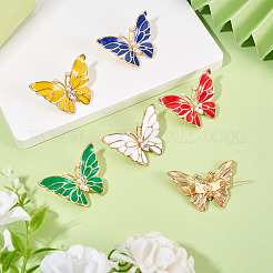 12 шт. 6-х цветные эмалевые булавки в форме бабочек&nbsp;JEWB-TA0001-24