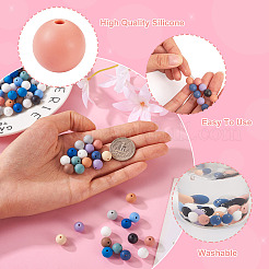 140 шт. 14 цвета пищевые экологически чистые силиконовые бусины SIL-TA0001-32