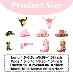 10 шт. 10 стиля подвески из сплава и эмали в стиле ковбоев на западе&nbsp;ENAM-YW0004-51