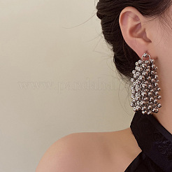 Круглые серьги-гвоздики с кисточками из сплава FS-WG9B377-01