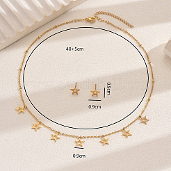 Стильные комплекты из нержавеющей стали 201 с полыми звездами и серьгами-гвоздиками DL8962