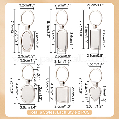 12 шт. 6 стильных брелока из сплава AJEW-GA0007-46