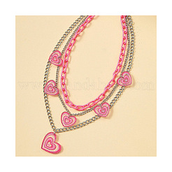 Подвеска в виде розового акрилового сердца с блестками&nbsp;FS-WG9B734-01