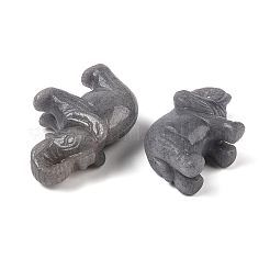 Резные украшения в виде слона из окрашенного и нагретого натурального синего авантюрина&nbsp;DJEW-M013-01A