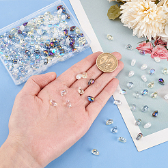 240 шт. 6 цвета прозрачные стеклянные подвески GLAA-PH0002-97