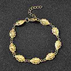 Браслеты из нержавеющей стали 304 с божьей коровкой для женщин BJEW-K226-15B-G