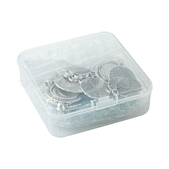 Наборы для изготовления подвесок из синтетического бирюзового и тибетского сплава овальной/полукруглой формы «сделай сам»&nbsp;DIY-FS0006-12