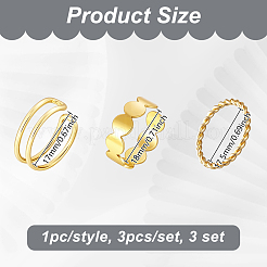 6 комплект из 2-х цветных колец-манжет для женщин RJEW-GO0001-04