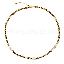 Мерцающие бусины из натурального пресноводного жемчуга и синтетического немагнитного гематита MF6958