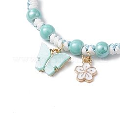 Регулируемые браслеты из нейлонового шнура с плетеными бусинами для женщин&nbsp;BJEW-JB11409-02