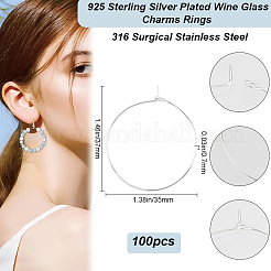 100 шт. 316 хирургическая нержавеющая сталь винные бокалы кольца подвески STAS-BBC0005-97D