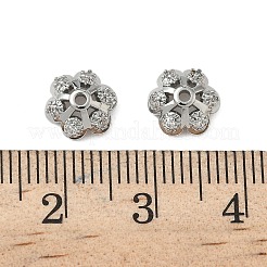 Колпачки для бусин из прозрачного кубического циркония из латуни&nbsp;KK-S350-10P