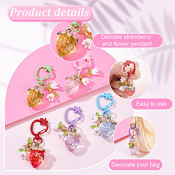 5шт. подвеска в виде клубники из акрила&nbsp;KEYC-GA00006-01