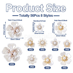 56 шт. 8 стиля пластиковых и смоляных кабошонов&nbsp;FIND-TA0008-28