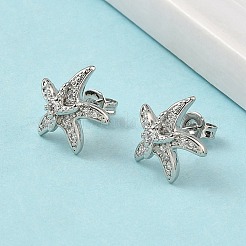 Серьги-гвоздики из циркония EJEW-A145-03D-P