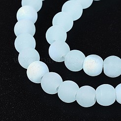 Нити стеклянных бусин с имитацией матового нефрита&nbsp;LS-GLAA-T032-J4mm-MBB04