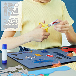 Трафареты для резки штампов из углеродистой стали полицейского DIY-WH0309-2037