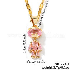 Латунные ожерелья с подвеской в виде медведя из кубических цирконий OM9816-1