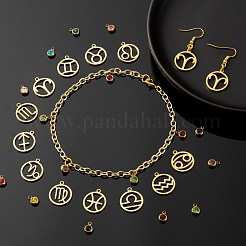 24 шт. 12-х цветные подвески из нержавеющей стали 303 со стразами STAS-LS0001-30