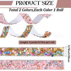 2 стиль отделки из смоляных стразов и бусин&nbsp;DIY-CY0002-11A