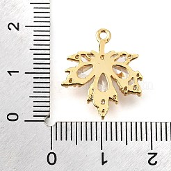 Латунные микропаве прозрачные подвески с фианитом&nbsp;KK-U065-03G-01