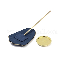 Подставки для ожерелий из микрофибры в форме бюста с подставкой из алюминиевого сплава золотистого оттенка&nbsp;ODIS-H006-01C