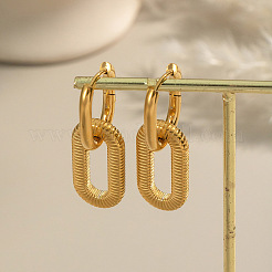 Серьги-кольца овальной формы из нержавеющей стали 304 LU1648