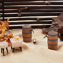 4 шт. 4-х стилистическая мини деревянная винная бочка DJEW-DR0001-17