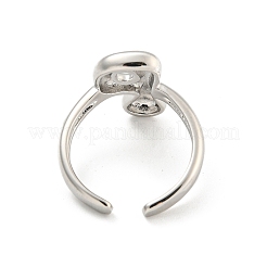 Латунные открытые манжеты с буквами для женщин RJEW-G313-01P-P