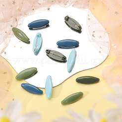 16 шт. 8-цветные пластиковые заготовки овальных брошей-булавки JEWB-CP0001-10C