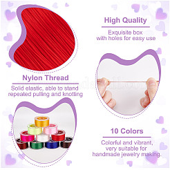 10 рулон 10-х цветных нейлоновых ниток NWIR-WH0023-01