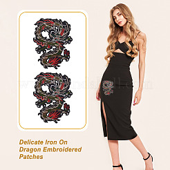 Аппликации с вышивкой из полиэстера и хлопка PATC-WH0012-16