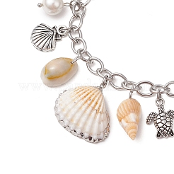 304 нержавеющая сталь тросовые цепи браслеты с подвесками BJEW-TA00585