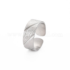 Кольцо-манжета из не тускнеющей текстурированной нержавеющей стали 304 для женщин&nbsp;RJEW-S405-165P