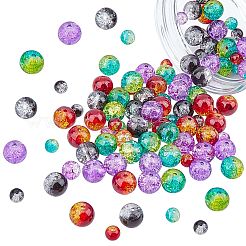 Окрашенного распылением треск стеклянные бусы нити CCG-NB0001-02